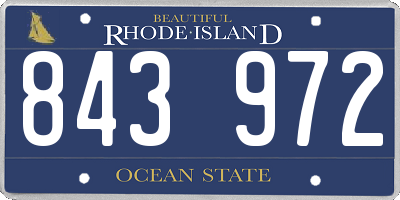 RI license plate 843972