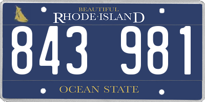 RI license plate 843981