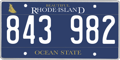 RI license plate 843982
