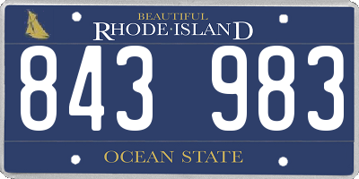 RI license plate 843983