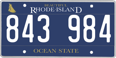 RI license plate 843984