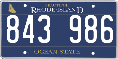 RI license plate 843986