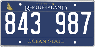 RI license plate 843987