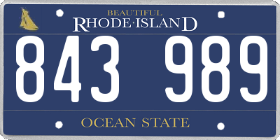RI license plate 843989