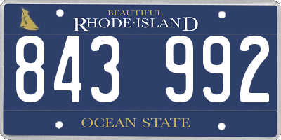 RI license plate 843992