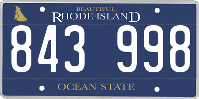 RI license plate 843998