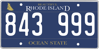 RI license plate 843999