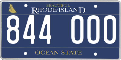 RI license plate 844000