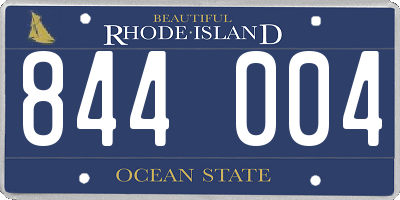RI license plate 844004