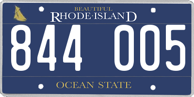 RI license plate 844005