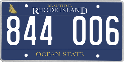 RI license plate 844006