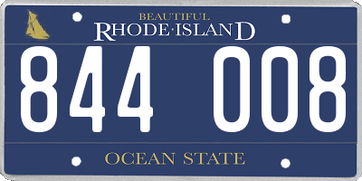 RI license plate 844008