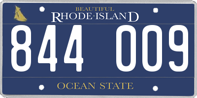 RI license plate 844009
