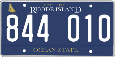 RI license plate 844010