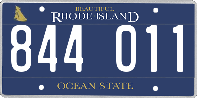 RI license plate 844011