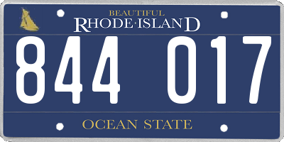RI license plate 844017