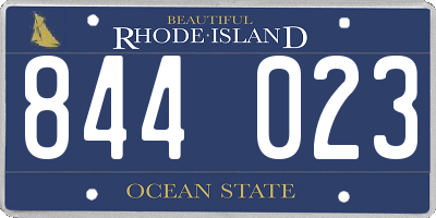 RI license plate 844023