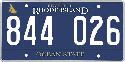 RI license plate 844026