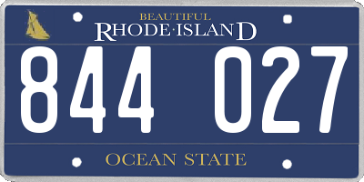 RI license plate 844027