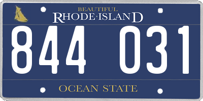 RI license plate 844031