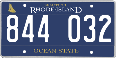 RI license plate 844032
