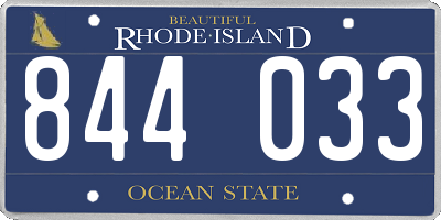 RI license plate 844033
