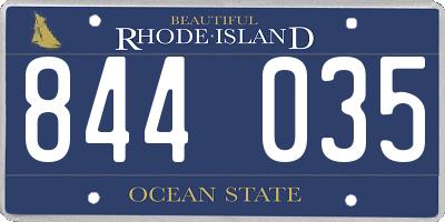 RI license plate 844035