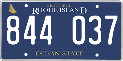 RI license plate 844037