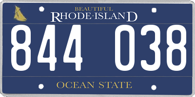 RI license plate 844038