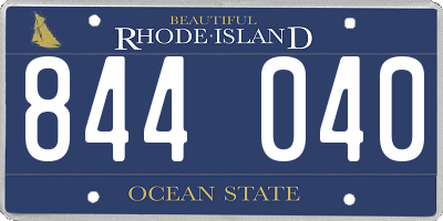 RI license plate 844040