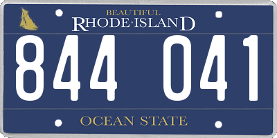 RI license plate 844041