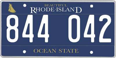 RI license plate 844042
