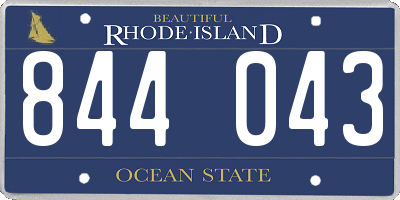 RI license plate 844043