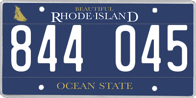 RI license plate 844045