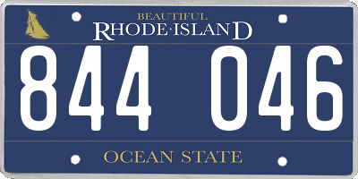 RI license plate 844046