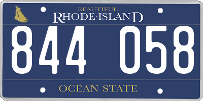 RI license plate 844058