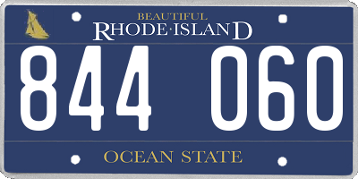RI license plate 844060