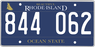 RI license plate 844062