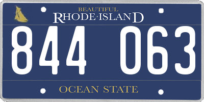 RI license plate 844063