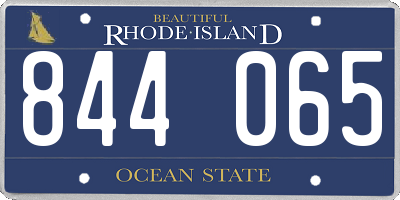 RI license plate 844065