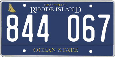 RI license plate 844067