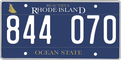 RI license plate 844070