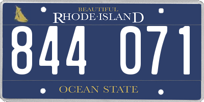 RI license plate 844071