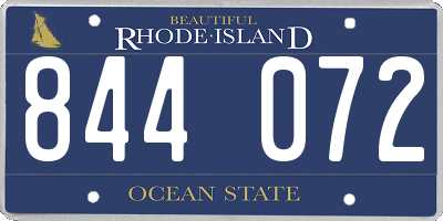 RI license plate 844072