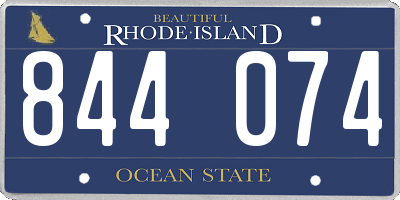 RI license plate 844074