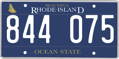 RI license plate 844075
