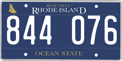 RI license plate 844076
