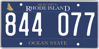 RI license plate 844077