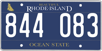 RI license plate 844083