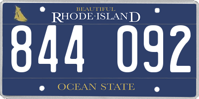 RI license plate 844092